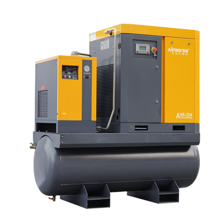 Compressor de parafusos montado em tanque, secador e filtro de 7 a 30 HP